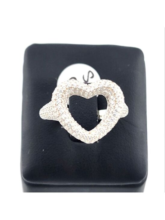 Jewelry - Elegant 925 Sterling Silver Heart Ring – Polished & Chic Design